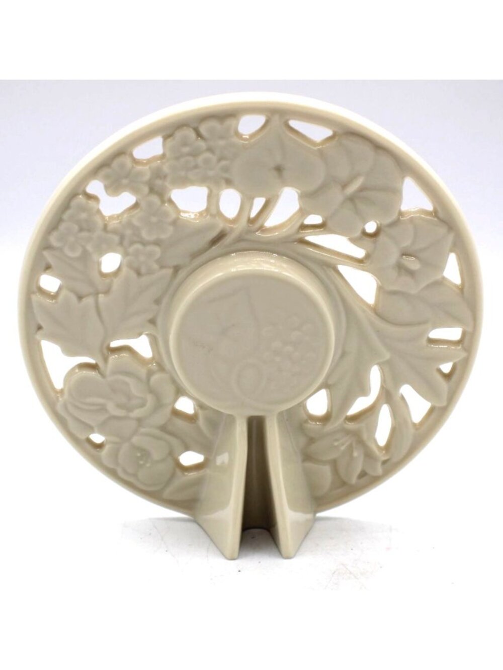 Lenox Floral Timely Traditions Carved Clock Round Porcelain Table Desk Accent - Picture 3 of 9